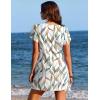 Ekouaer Swimsuit Coverup for Women 2026 Petal Short Sleeve Bathing Suit Cover Ups Summer T Shirt Dress Flowy Sundresses(Floral Multi Leaf)