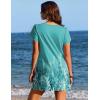 Ekouaer Swimsuit Coverup for Women 2026 Petal Short Sleeve Bathing Suit Cover Ups Summer T Shirt Dress Flowy Sundresses(Green Floral)