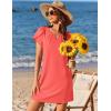 Ekouaer Swimsuit Coverup for Women 2026 Petal Short Sleeve Bathing Suit Cover Ups Summer T Shirt Dress Flowy Sundresses(Orange Pink)