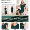 Ekouaer Labor and Delivery Gown 3 in 1 Nursing/Hospital/Breastfeeding/Maternity Flying Short Sleeve Nightgown with Button(Dark Green)