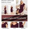 Ekouaer Labor and Delivery Gown 3 in 1 Nursing/Hospital/Breastfeeding/Maternity Flying Short Sleeve Nightgown with Button(Maroon)