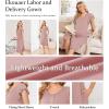 Ekouaer Labor and Delivery Gown 3 in 1 Nursing/Hospital/Breastfeeding/Maternity Flying Short Sleeve Nightgown with Button(Mauve)