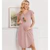 Ekouaer Labor and Delivery Gown 3 in 1 Nursing/Hospital/Breastfeeding/Maternity Flying Short Sleeve Nightgown with Button(Mauve)