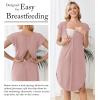 Ekouaer Labor and Delivery Gown 3 in 1 Nursing/Hospital/Breastfeeding/Maternity Flying Short Sleeve Nightgown with Button(Mauve)
