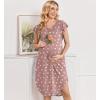 Ekouaer Labor and Delivery Gown 3 in 1 Nursing/Hospital/Breastfeeding/Maternity Flying Short Sleeve Nightgown with Button(Mauve Heart)