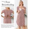 Ekouaer Labor and Delivery Gown 3 in 1 Nursing/Hospital/Breastfeeding/Maternity Flying Short Sleeve Nightgown with Button(Mauve Heart)