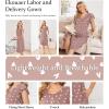 Ekouaer Labor and Delivery Gown 3 in 1 Nursing/Hospital/Breastfeeding/Maternity Flying Short Sleeve Nightgown with Button(Mauve Heart)