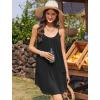 Ekouaer Nightgowns for Women Spaghetti Strap Sleepwear Sleeveless Sleep Dress with Pockets(Black)