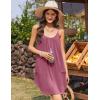 Ekouaer Nightgowns for Women Spaghetti Strap Sleepwear Sleeveless Sleep Dress with Pockets(Peach Red)