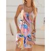 Ekouaer Nightgowns for Women Spaghetti Strap Sleepwear Sleeveless Sleep Dress with Pockets(Print Pink)