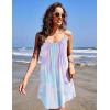 Ekouaer Nightgowns for Women Spaghetti Strap Sleepwear Sleeveless Sleep Dress with Pockets(Tie Dye Blue)