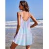 Ekouaer Nightgowns for Women Spaghetti Strap Sleepwear Sleeveless Sleep Dress with Pockets(Tie Dye Blue)