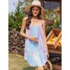 Ekouaer Nightgowns for Women Spaghetti Strap Sleepwear Sleeveless Sleep Dress with Pockets(Tie Dye Blue)