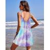 Ekouaer Nightgowns for Women Spaghetti Strap Sleepwear Sleeveless Sleep Dress with Pockets(Tie Dye Purple)