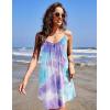 Ekouaer Nightgowns for Women Spaghetti Strap Sleepwear Sleeveless Sleep Dress with Pockets(Tie Dye Purple)