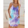 Ekouaer Nightgowns for Women Spaghetti Strap Sleepwear Sleeveless Sleep Dress with Pockets(Tie Dye Purple)