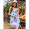 Ekouaer Nightgowns for Women Spaghetti Strap Sleepwear Sleeveless Sleep Dress with Pockets(Tie Dye Purple)