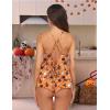 Ekouaer Silk Pajamas Set for Women Satin Backless Lingerie Pjs Cami Top and Shorts Nightwear(Pumpkin)