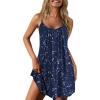 Ekouaer Nightgowns for Women Spaghetti Strap Sleepwear Sleeveless Sleep Dress with Pockets(Constellation)