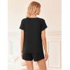 Ekouaer 2 Pack Womens Pajama Sets Short Sleeve Sleepwear Soft Crew Neck Pj Shorts Set Printed Loungewear Set S-XXL(Black/Leopard)