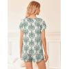 Ekouaer 2 Pack Womens Pajama Sets Short Sleeve Sleepwear Soft Crew Neck Pj Shorts Set Printed Loungewear Set S-XXL(Green Print/Black Star)