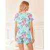 Ekouaer 2 Pack Womens Pajama Sets Short Sleeve Sleepwear Soft Crew Neck Pj Shorts Set Printed Loungewear Set S-XXL(Rose Print/Grey)
