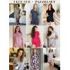 Ekouaer 2 Pack Womens Pajama Sets Short Sleeve Sleepwear Soft Crew Neck Pj Shorts Set Printed Loungewear Set S-XXL(Rose Print/Grey)