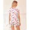 Ekouaer 2 Pack Womens Pajama Sets Short Sleeve Sleepwear Soft Crew Neck Pj Shorts Set Printed Loungewear Set S-XXL(White Floral Print/Navy)