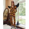 Ekouaer Christmas Onesie for Women Hooded Jumpsuit Long Sleeve Zip Up One Piece Pajamas Novelty Sleepwear(Halloween Pumpkin Print)