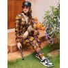 Ekouaer Christmas Onesie for Women Hooded Jumpsuit Long Sleeve Zip Up One Piece Pajamas Novelty Sleepwear(Halloween Pumpkin Print)