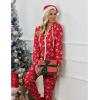Ekouaer Christmas Onesies for Women Zipper Hooded Onesie Pajamas Adult Soft One Piece Pajama with Pockets(Reindeer)