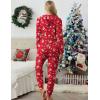 Ekouaer Christmas Onesies for Women Zipper Hooded Onesie Pajamas Adult Soft One Piece Pajama with Pockets(Reindeer)
