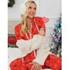 Ekouaer Christmas Onesies for Women Zipper Hooded Onesie Pajamas Adult Soft One Piece Pajama with Pockets(Symbol)