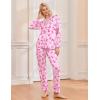 Ekouaer Pajamas Women’s Long Sleeve Sleepwear Soft Button Down Loungewear Pjs Lounge Set Nightwear XS-XXL(Bow Knot Pink)