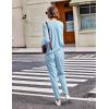 Ekouaer Pajamas Women’s Waffle Knit Sleepwear Long Sleeve Top with Pants Casual Pjs Loungewear Set S-XXL(Baby Blue)