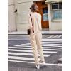 Ekouaer Pajamas Women’s Waffle Knit Sleepwear Long Sleeve Top with Pants Casual Pjs Loungewear Set S-XXL(Beige)