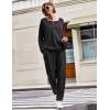 Ekouaer Pajamas Women’s Waffle Knit Sleepwear Long Sleeve Top with Pants Casual Pjs Loungewear Set S-XXL(Black)