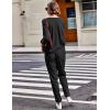 Ekouaer Pajamas Women’s Waffle Knit Sleepwear Long Sleeve Top with Pants Casual Pjs Loungewear Set S-XXL(Black)