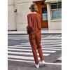 Ekouaer Pajamas Women’s Waffle Knit Sleepwear Long Sleeve Top with Pants Casual Pjs Loungewear Set S-XXL(Caramel)