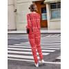 Ekouaer Pajamas Women’s Waffle Knit Sleepwear Long Sleeve Top with Pants Casual Pjs Loungewear Set S-XXL(Christmas)