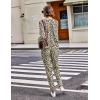 Ekouaer Pajamas Women’s Waffle Knit Sleepwear Long Sleeve Top with Pants Casual Pjs Loungewear Set S-XXL(Leopard)
