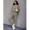 Ekouaer Pajamas Women’s Waffle Knit Sleepwear Long Sleeve Top with Pants Casual Pjs Loungewear Set S-XXL(Leopard)