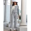 Ekouaer Pajamas Women’s Waffle Knit Sleepwear Long Sleeve Top with Pants Casual Pjs Loungewear Set S-XXL(Light Grey)