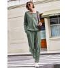 Ekouaer Pajamas Women’s Waffle Knit Sleepwear Long Sleeve Top with Pants Casual Pjs Loungewear Set S-XXL(Sea Green)