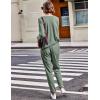 Ekouaer Pajamas Women’s Waffle Knit Sleepwear Long Sleeve Top with Pants Casual Pjs Loungewear Set S-XXL(Sea Green)