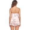 Ekouaer Pajamas for Women Set Silk Satin Pjs Sexy Lingerie Sleepwear Cami Shorts Set Summer Nightwear S-XXL(Leaves)