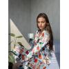 Ekouaer Silk Pajamas for Women Button Down Satin Pj Set Soft Long Sleeve 2 Piece Sleepwear Loungewear S-XXL(Blue Cat Print)