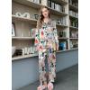 Ekouaer Silk Pajamas for Women Button Down Satin Pj Set Soft Long Sleeve 2 Piece Sleepwear Loungewear S-XXL(Blue Cat Print)