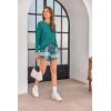 Ekouaer Waffle Knit Pajama Sets for Women Solid Lounge Sets Long Sleeve Top and Shorts Pjs S-XXL(Green and White Plaid)