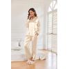 Ekouaer Women Satin Silk Pajamas Classic Long Sleeve Button Down Pjs Set Soft Loungewear(Champagne)